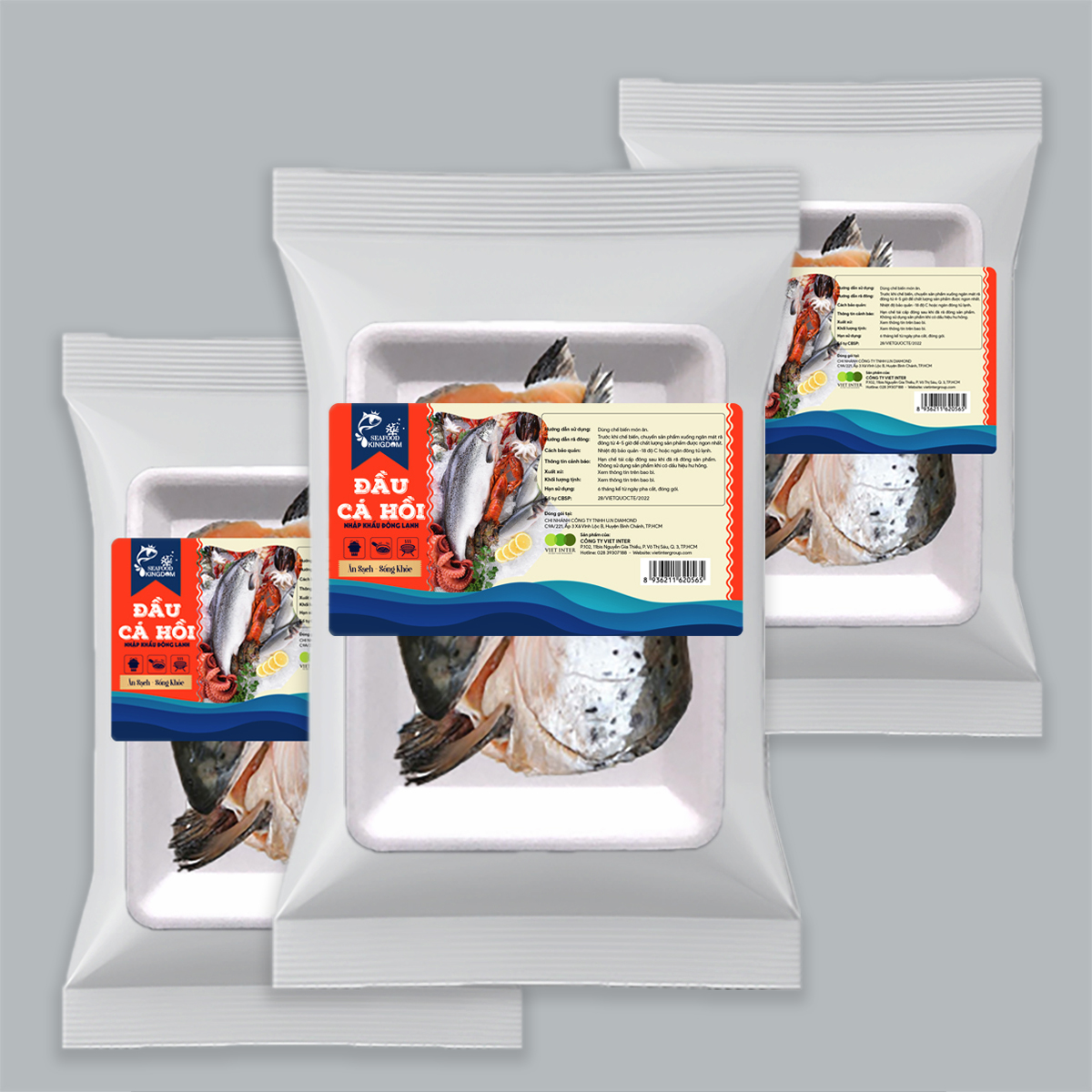 Đầu cá hồi nhập khẩu đông lạnh Seafood Kingdom (khay 500g)