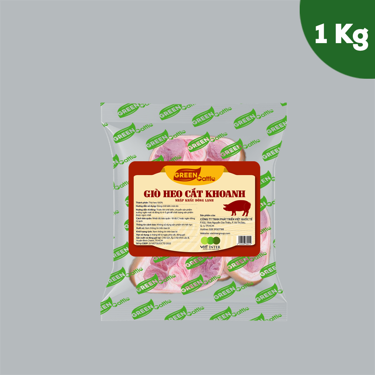 Giò heo cắt khoanh nhập khẩu đông lạnh Green Cattle (túi 1kg - 3kg - 5kg)