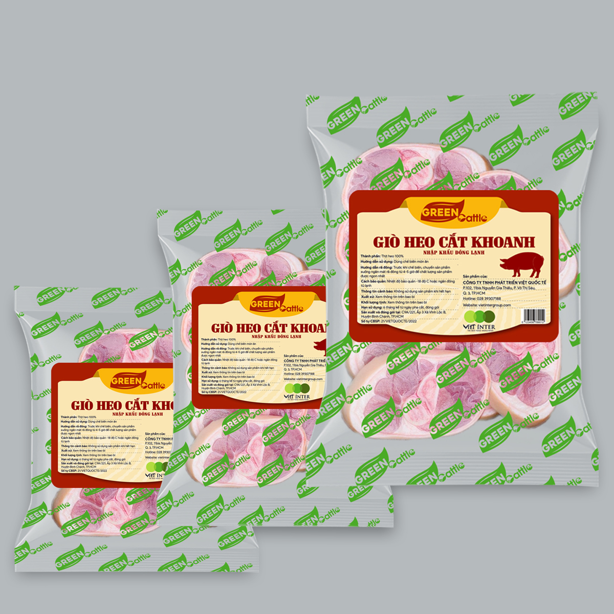 Giò heo cắt khoanh nhập khẩu đông lạnh Green Cattle (túi 1kg - 3kg - 5kg)