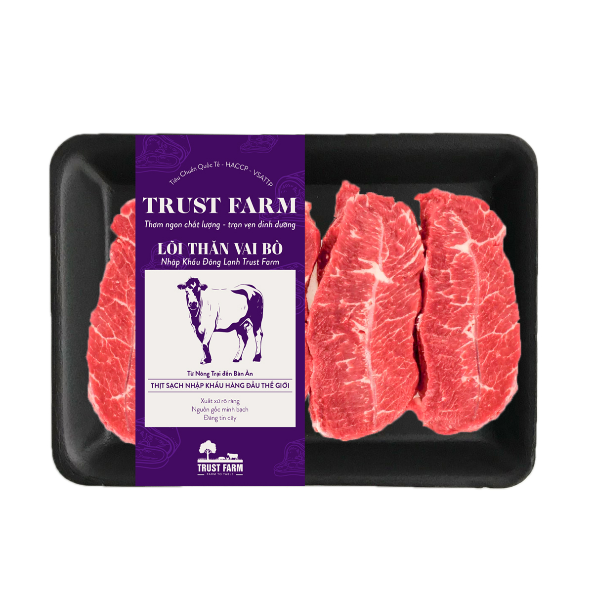 Lõi thăn vai bò nhập khẩu đông lạnh Trust Farm (khay 300g) – Úc