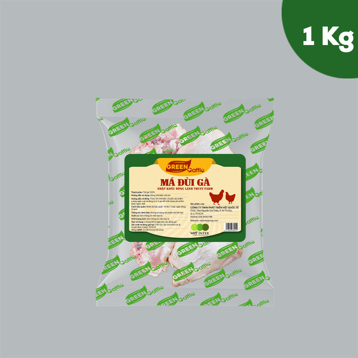 Má đùi gà nhập khẩu đông lạnh Green Cattle (túi 1kg - 3kg - 5kg) - Mỹ