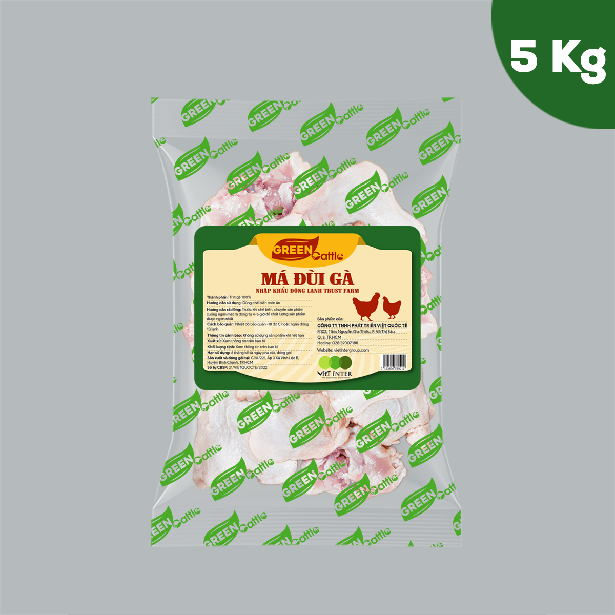 Má đùi gà nhập khẩu đông lạnh Green Cattle (túi 1kg - 3kg - 5kg) - Mỹ