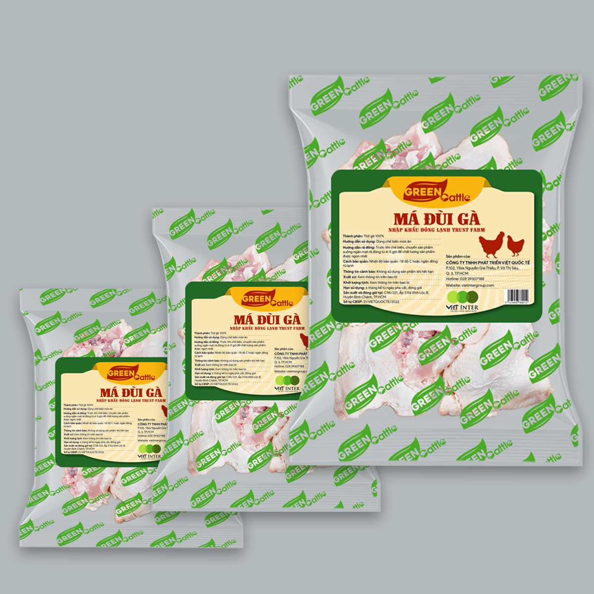 Má đùi gà nhập khẩu đông lạnh Green Cattle (túi 1kg - 3kg - 5kg) - Mỹ