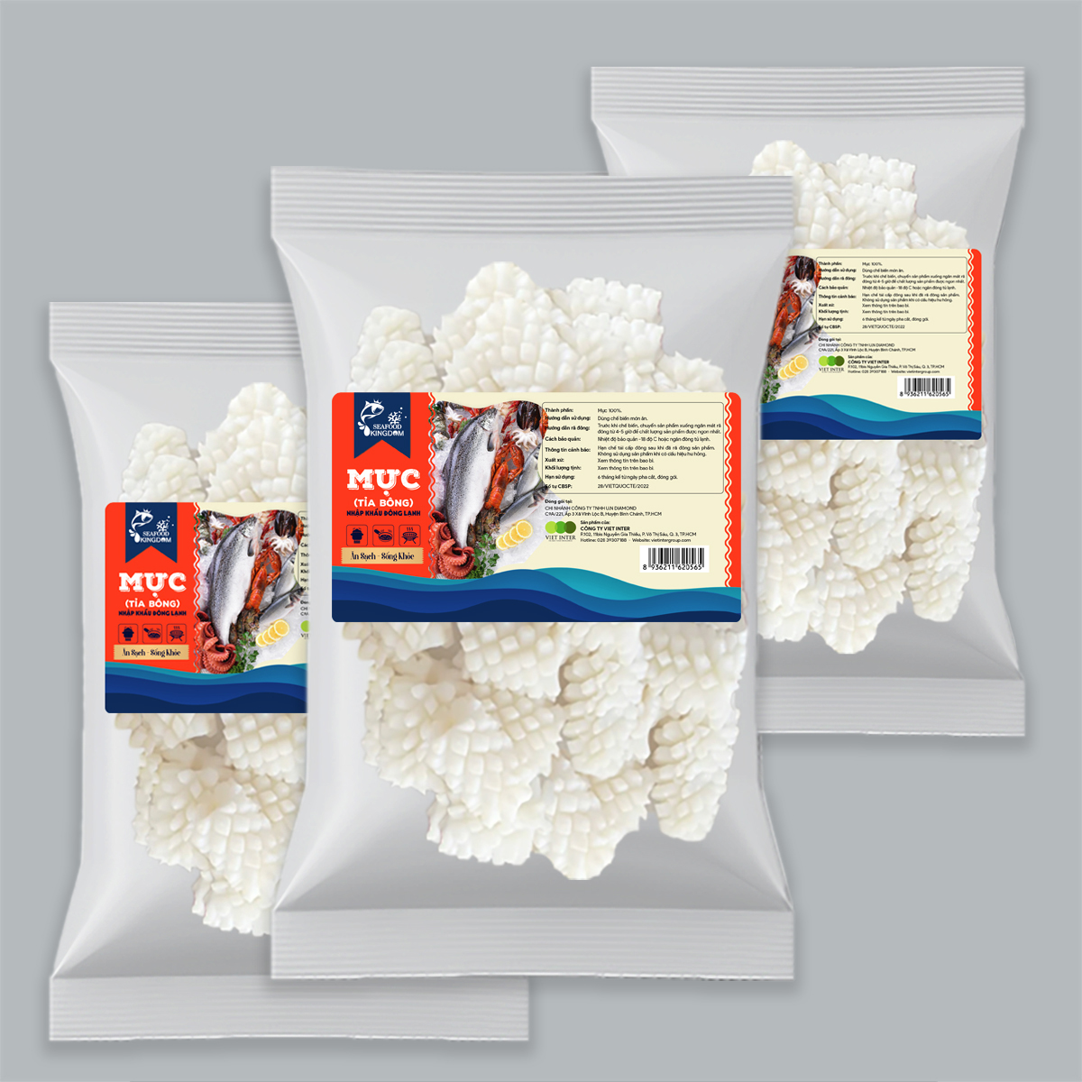 Mực tỉa bông nhập khẩu đông lạnh Seafood Kingdom (khay 500g) - Trung quốc