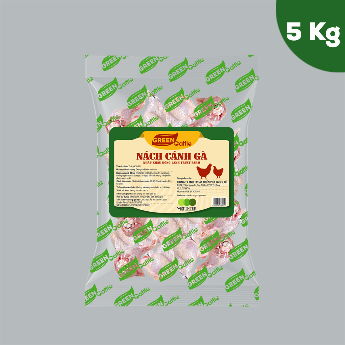 Nách cánh gà nhập khẩu đông lạnh Green Cattle (túi 1kg - 3kg - 5kg) - Brazil