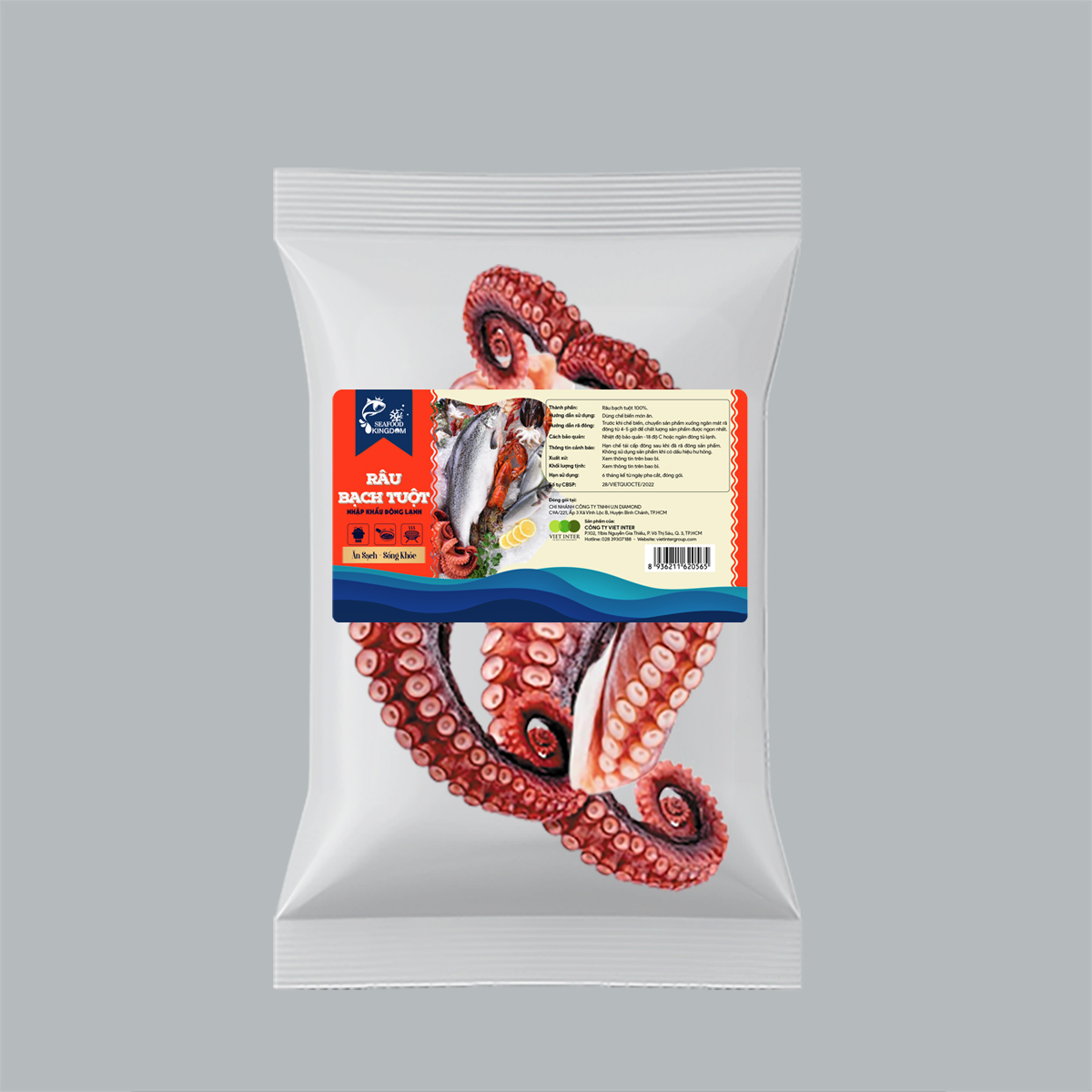 Râu bạch tuộc nhập khẩu đông lạnh Seafood Kingdom (khay 500g) – Trung Quốc