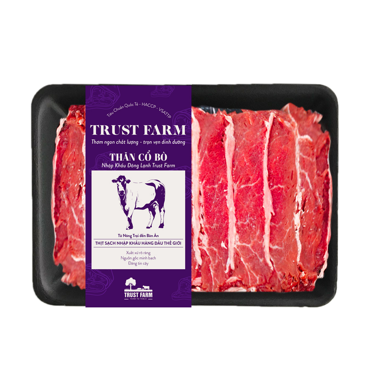 Thăn cổ bò nhập khẩu đông lạnh Trust Farm (khay 300g) – Úc