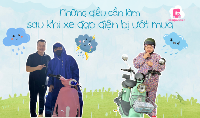 Những điều cần làm sau khi xe đạp điện bị ướt mưa