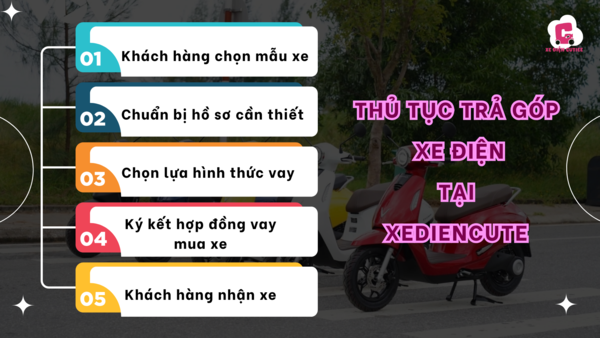 Thủ tục 5 bước trả góp xe đạp điện nhanh chóng tại Xe điện Cute