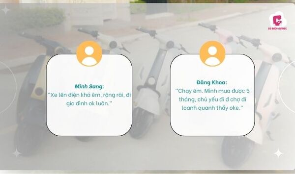 Đánh giá của khách hàng về dòng xe máy điện cho học sinh nữ cấp 2 V2