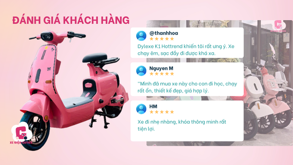 Mẫu xe điện Dylexe K1 Hottrend có nhiều phản hồi tích cực từ người dùng