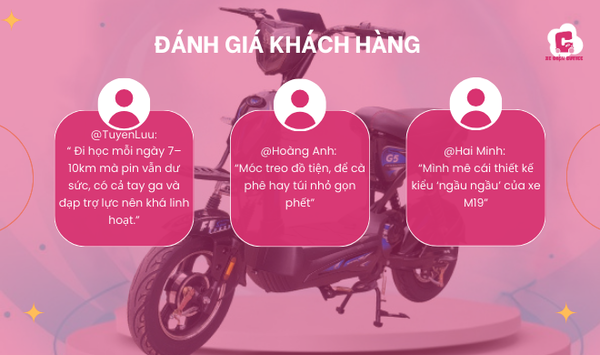 M19 có thiết kế khỏe khoắn và đi êm