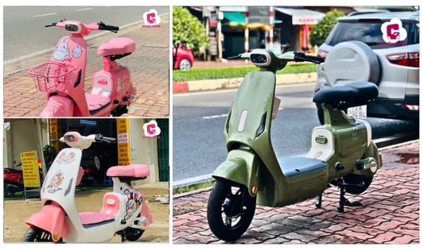 Mẫu xe máy điện cho học sinh nữ cấp 2 Lihaze V1 có bảng màu thời trang, thiết kế nhỏ gọn