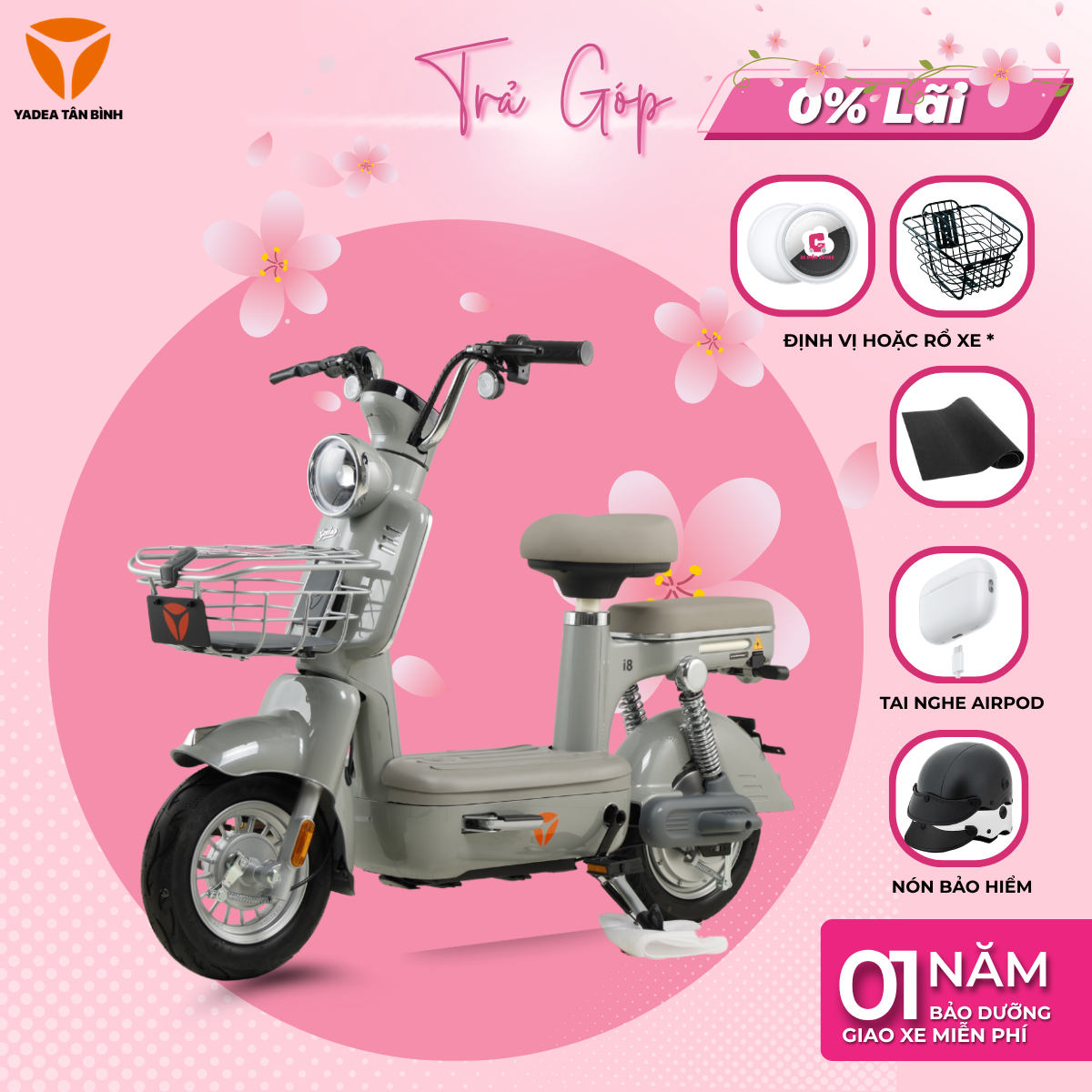Xe Máy Điện YADEA I8- 70KM 1 Lần Sạc