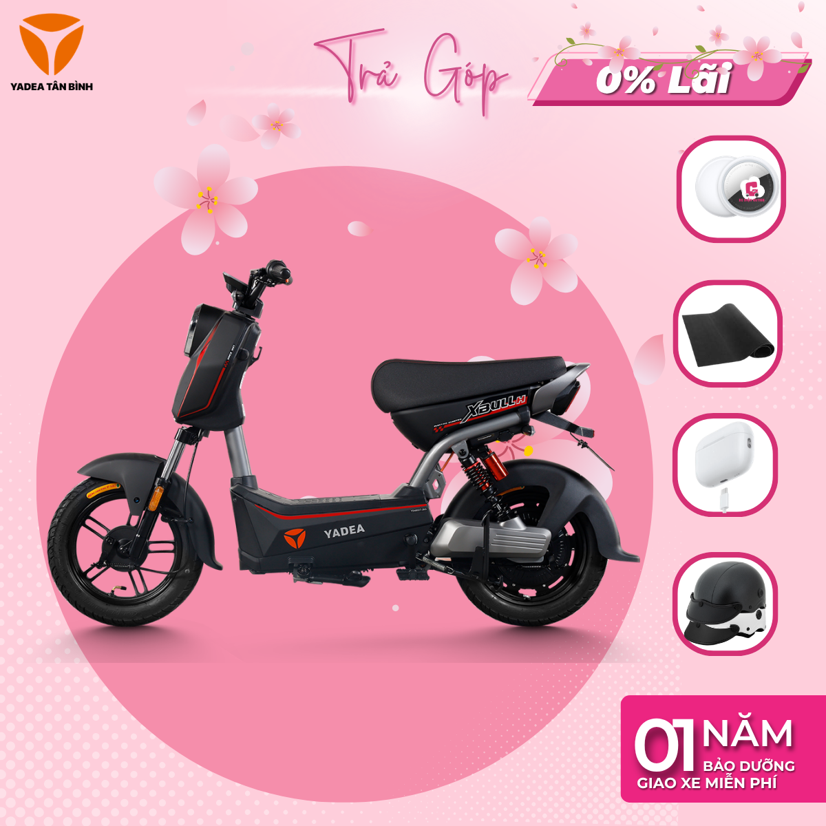 Xe Máy Điện YADEA XBULL H - 1 Lần Sạc Đầy 70KM - Xediencutiee