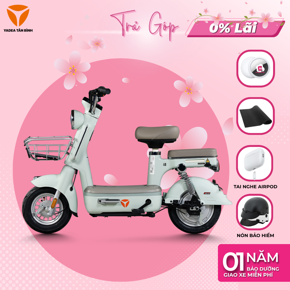 Xe Máy Điện YADEA I8H - 70KM 1 Lần Sạc