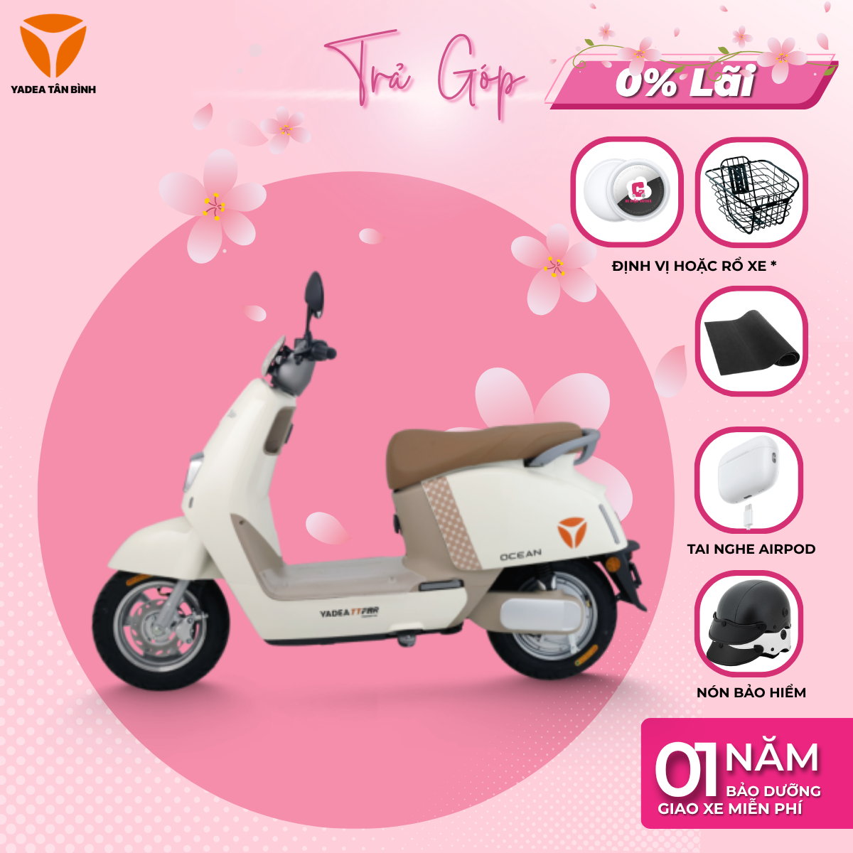 Xe Máy Điện YADEA OCEAN - 80KM 1 Lần Sạc