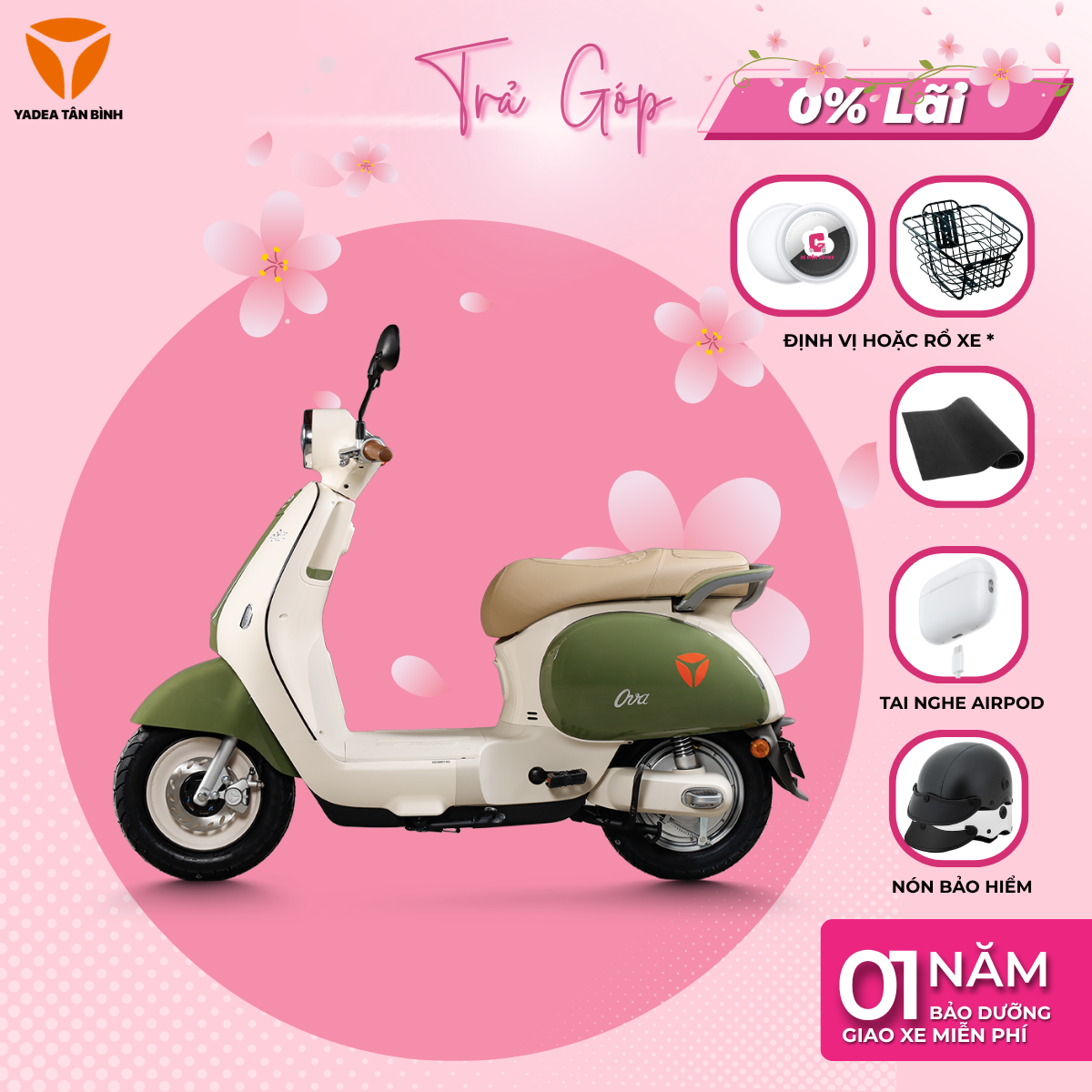 Xe Máy Điện YADEA OVA  - 1 LẦN SẠC ĐI ĐƯỢC 80KM - Xediencutiee
