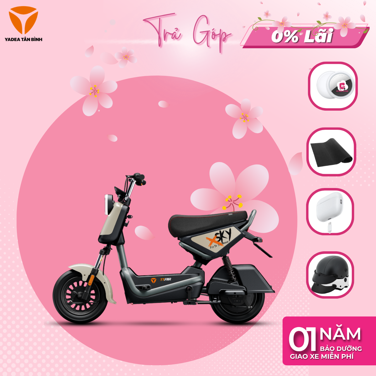 Xe Máy Điện YADEA X-SKY - 1 Lần Sạc Đầy 60KM - Xediencutiee
