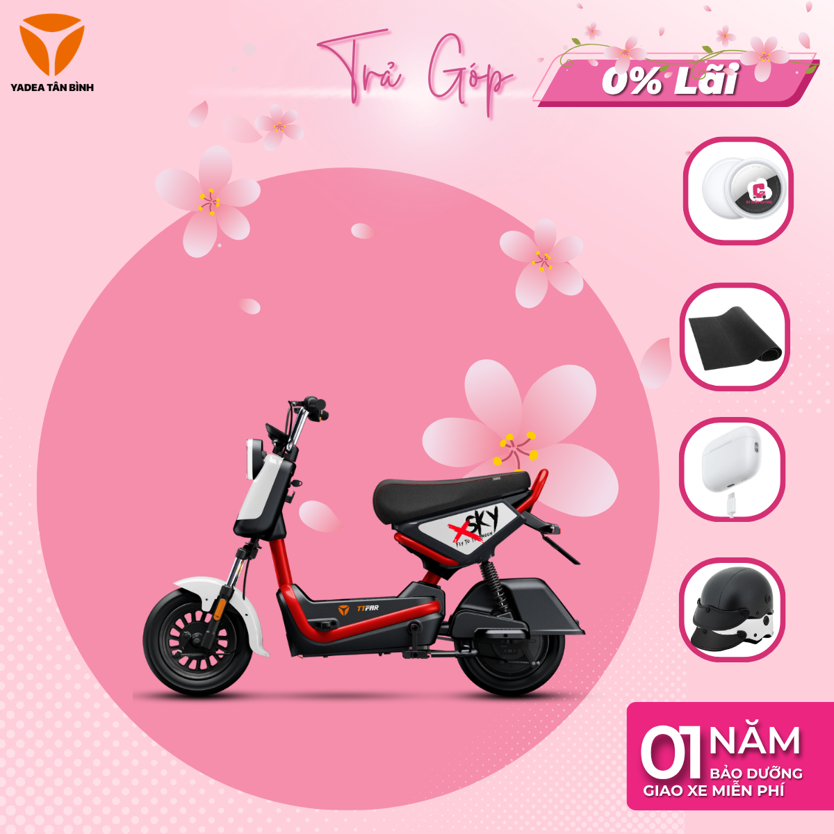 Xe Máy Điện YADEA X-SKY - 1 Lần Sạc Đầy 60KM - Xediencutiee