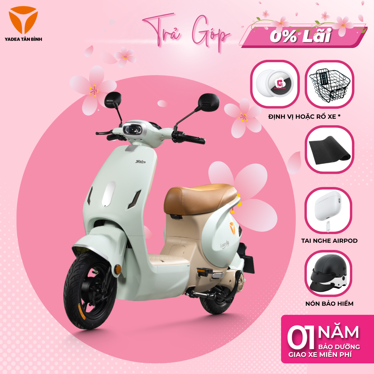 Xe Máy Điện YADEA ICANDY - 70KM 1 Lần Sạc