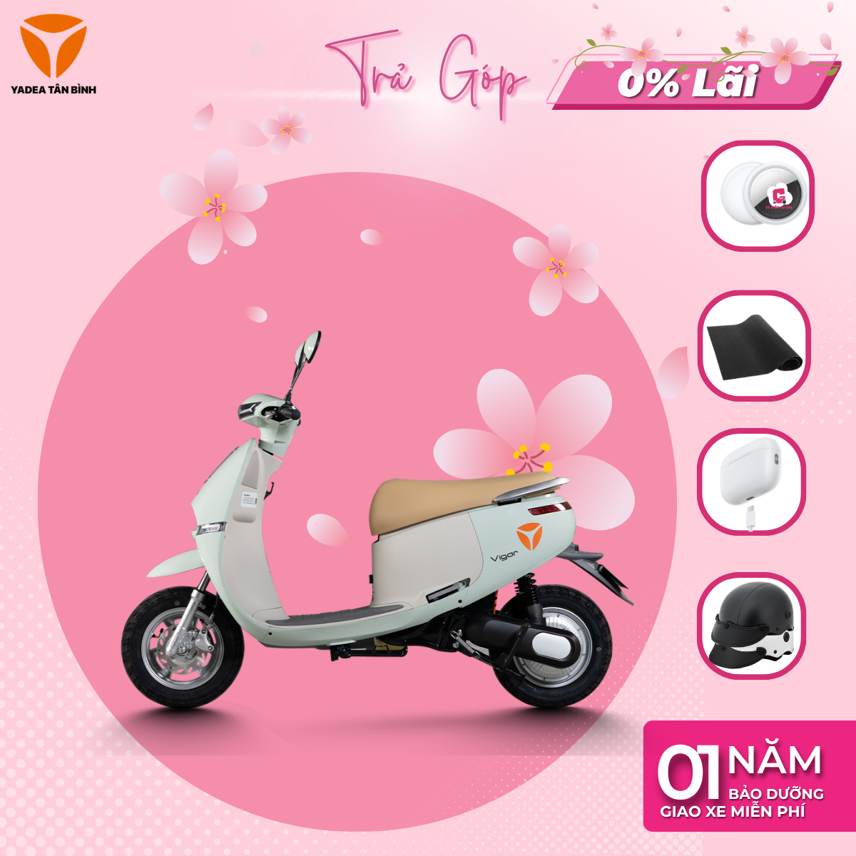 Xe Máy Điện YADEA VIGOR H - 1 LẦN SẠC ĐI ĐƯỢC 80KM - Xediencutiee