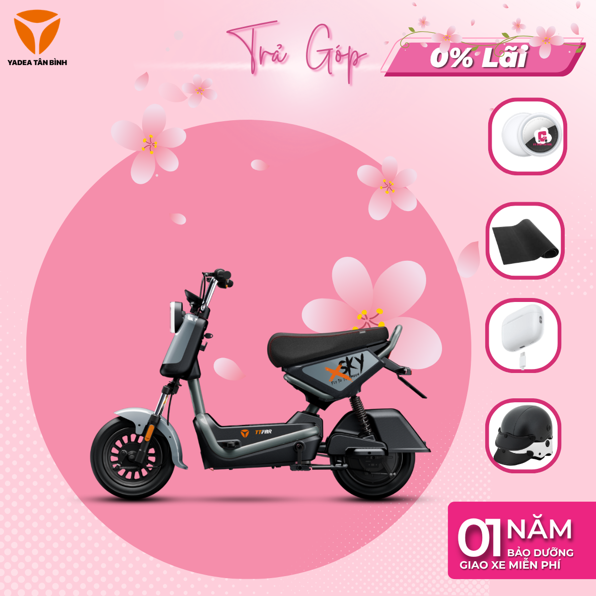 Xe Máy Điện YADEA X-SKY - 1 Lần Sạc Đầy 60KM - Xediencutiee