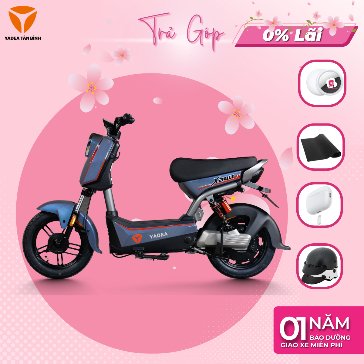 Xe Máy Điện YADEA XBULL H - 1 Lần Sạc Đầy 70KM - Xediencutiee