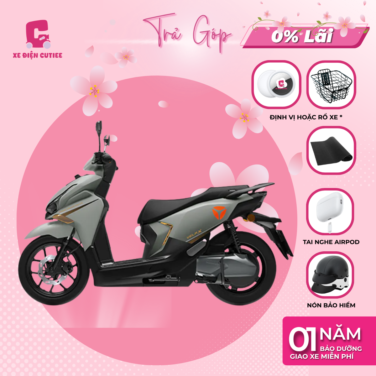 Xe Máy Điện YADEA VELAX - 80KM 1 Lần Sạc