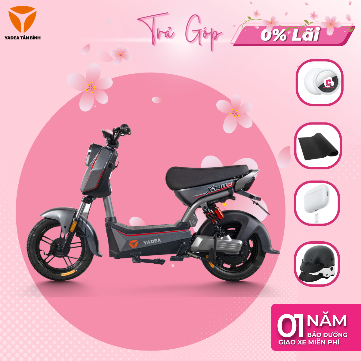 Xe Máy Điện YADEA XBULL H - 1 Lần Sạc Đầy 70KM - Xediencutiee