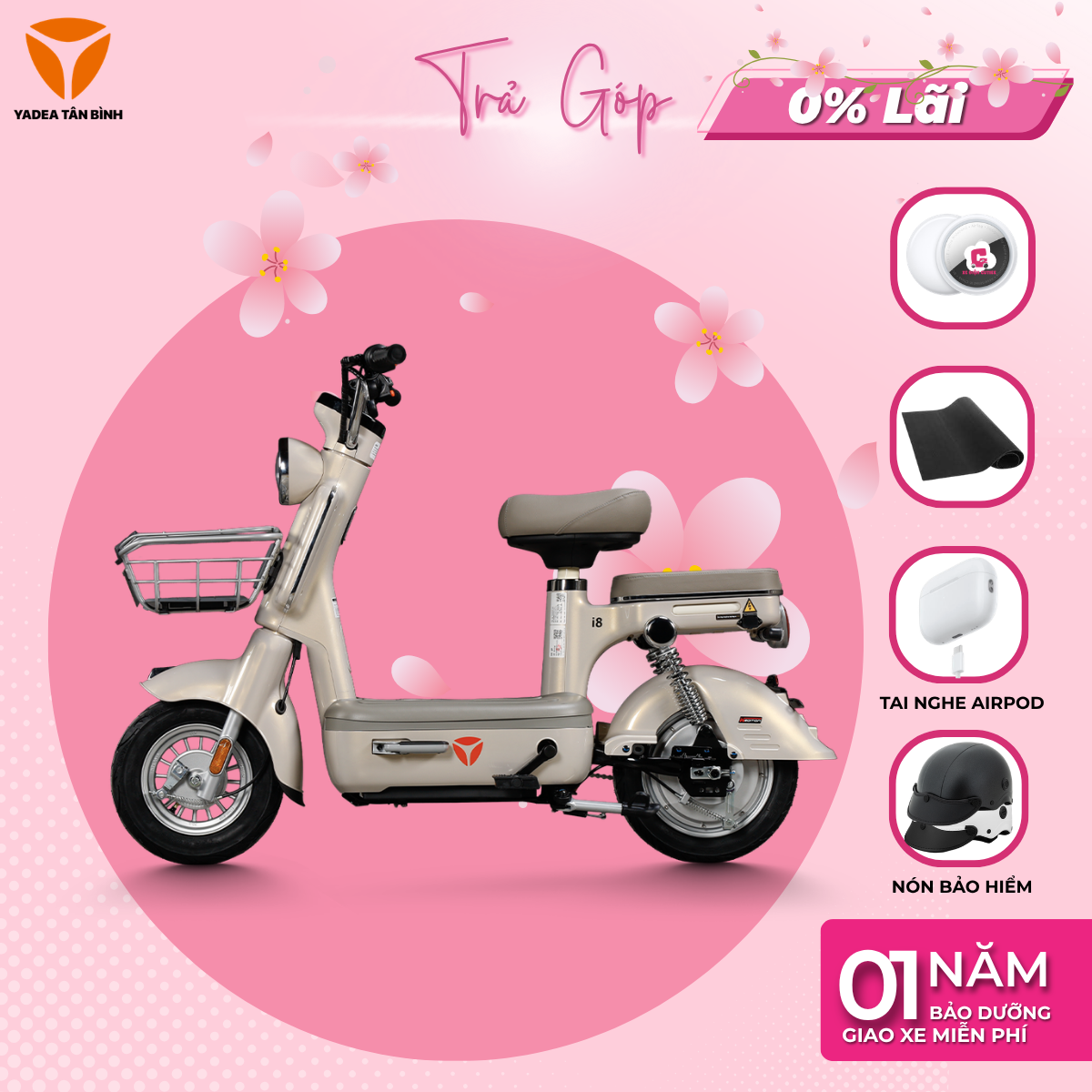 Xe Máy Điện YADEA I8H - 70KM 1 Lần Sạc