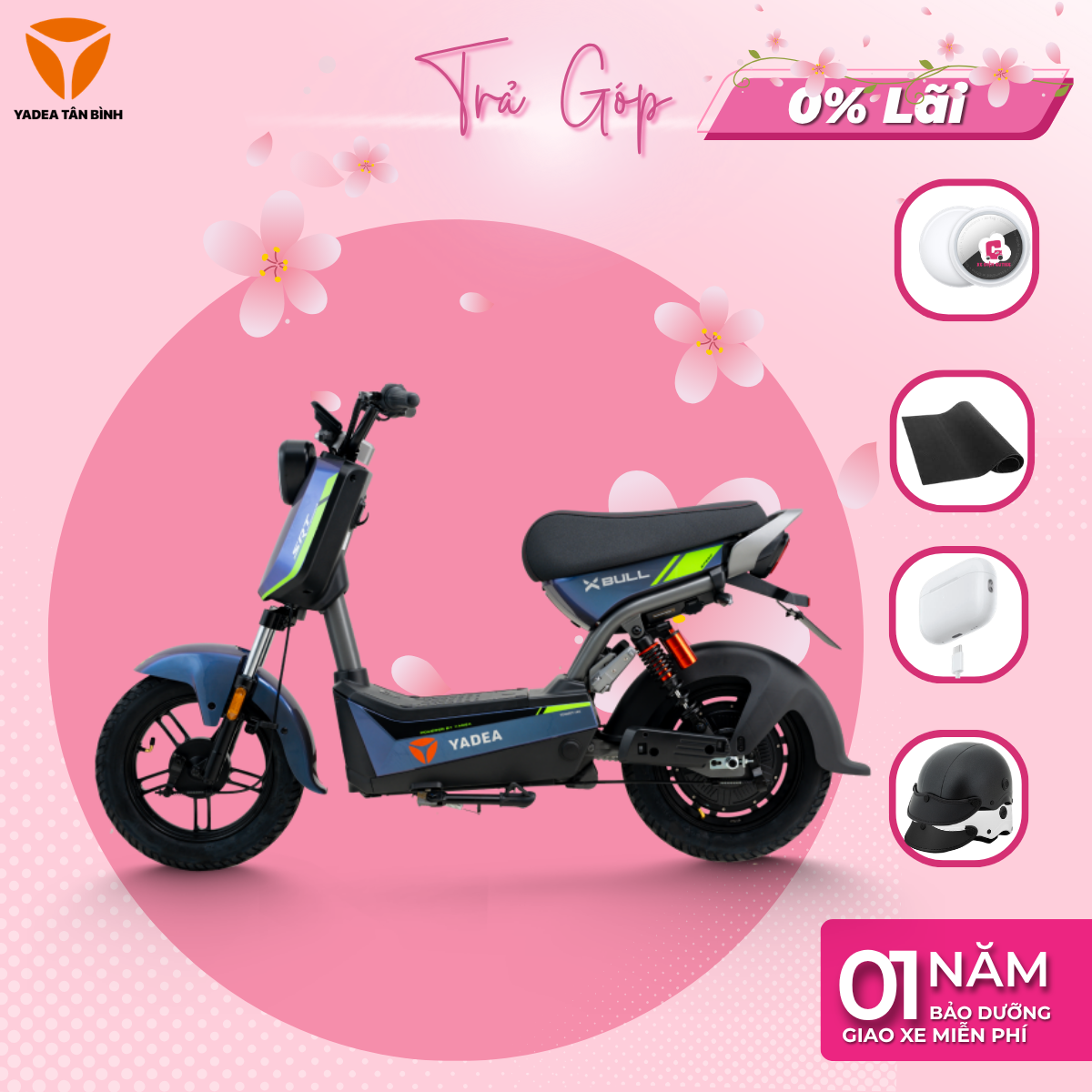 Xe Máy Điện YADEA XBULL - 1 Lần Sạc Đầy 70KM - Xediencutiee
