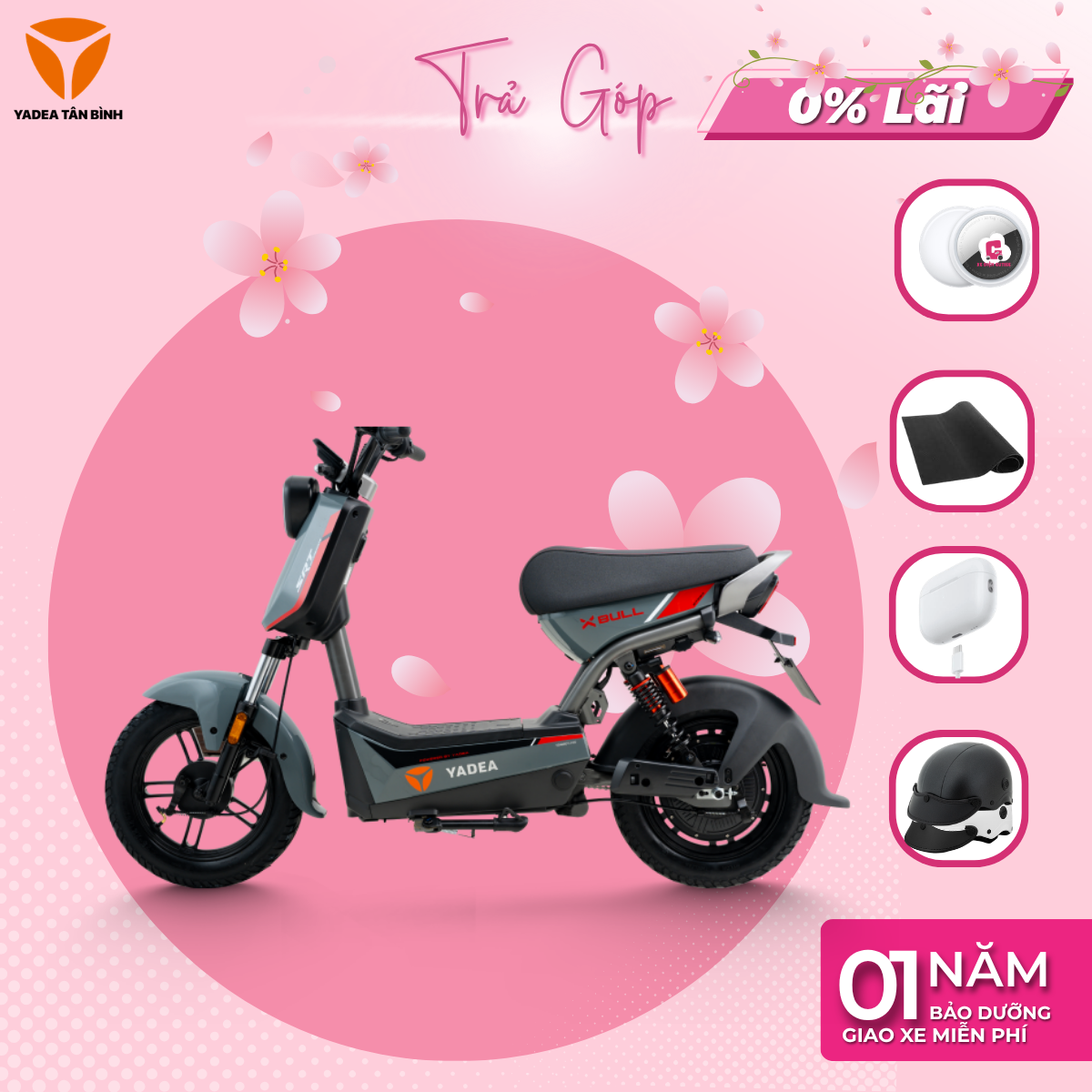 Xe Máy Điện YADEA XBULL - 1 Lần Sạc Đầy 70KM - Xediencutiee