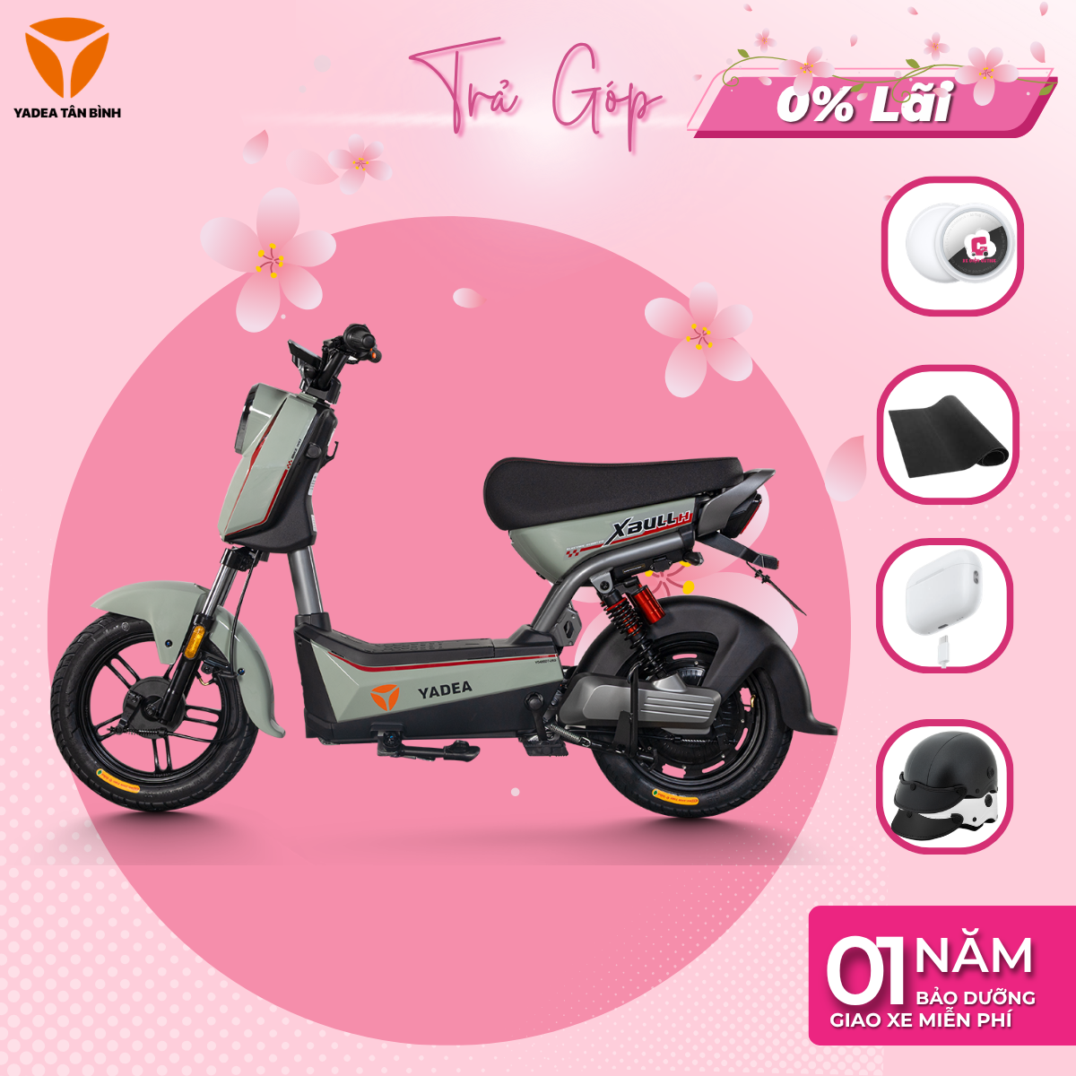 Xe Máy Điện YADEA XBULL H - 1 Lần Sạc Đầy 70KM - Xediencutiee