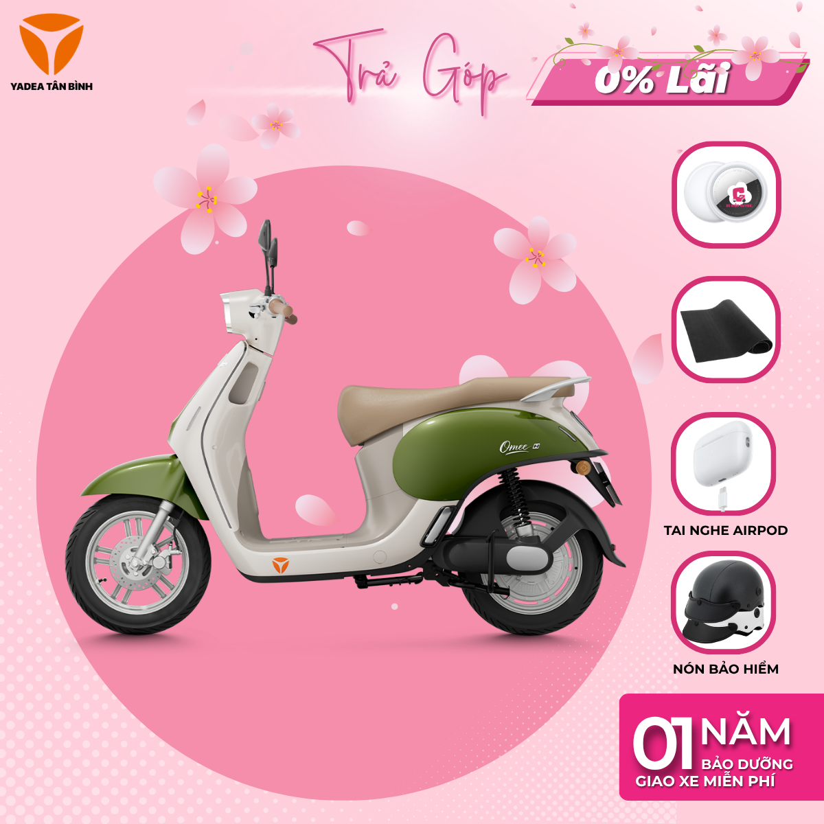 Xe Máy Điện YADEA OMEE - 90KM 1 Lần Sạc