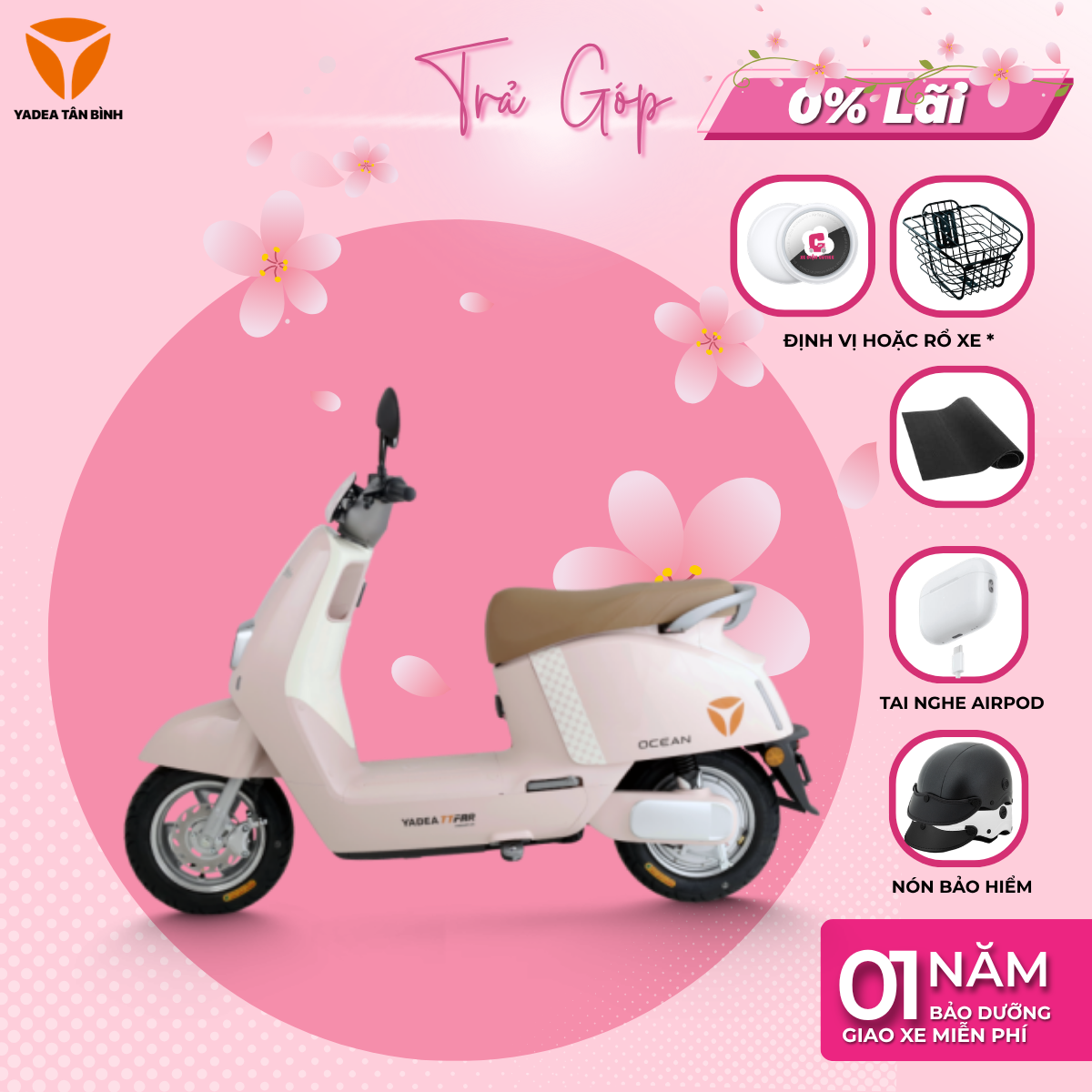 Xe Máy Điện YADEA OCEAN - 80KM 1 Lần Sạc