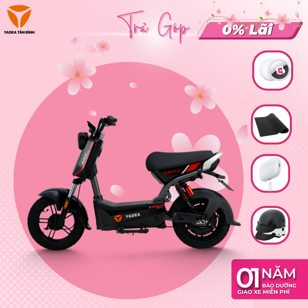 Xe Máy Điện YADEA XBULL - 1 Lần Sạc Đầy 70KM - Xediencutiee