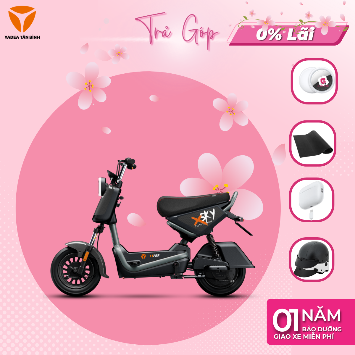 Xe Máy Điện YADEA X-SKY - 1 Lần Sạc Đầy 60KM - Xediencutiee