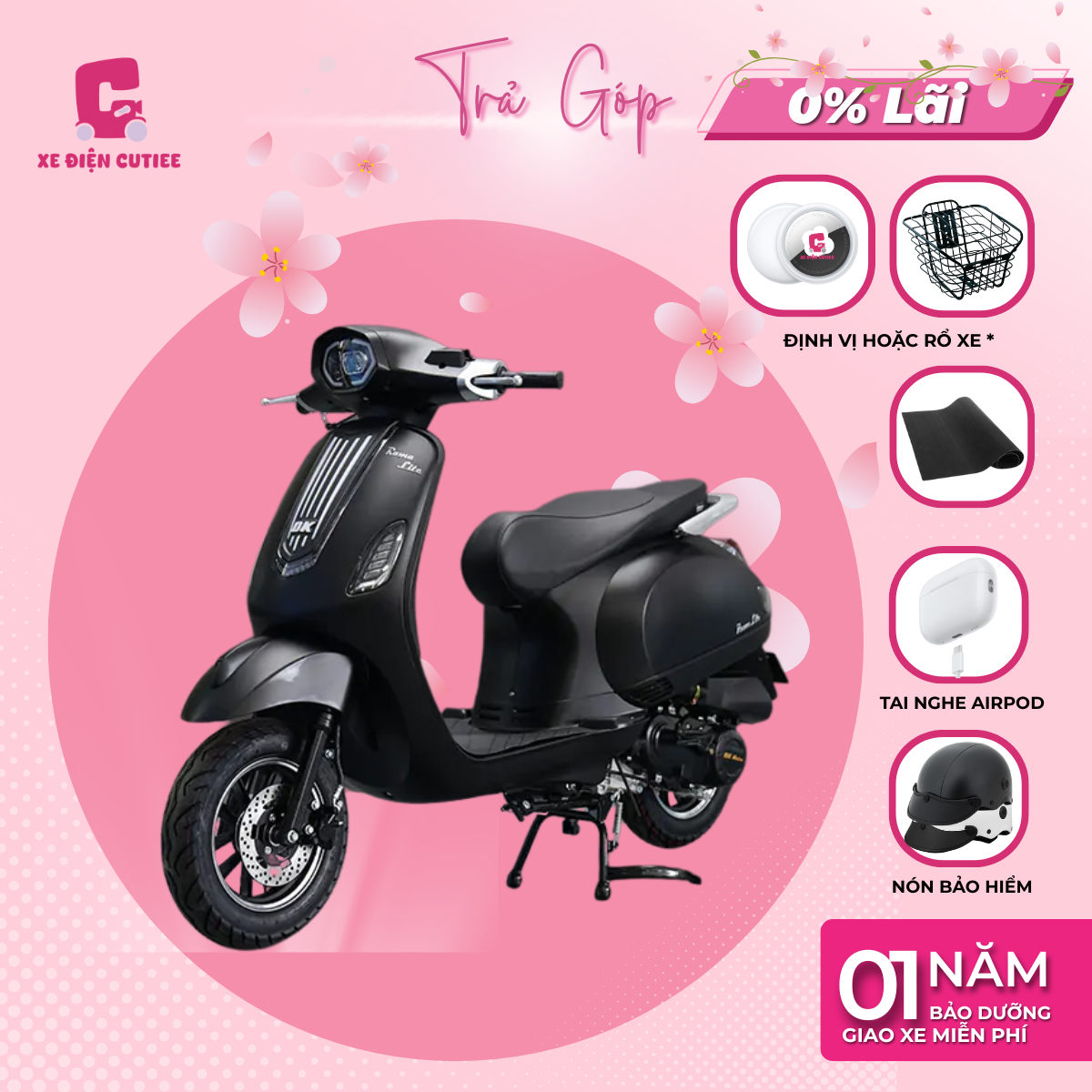 Xe Điện DK ROMA LITES 50CC - Chính Hãng DK BIKE - Xe Điện Cutiee