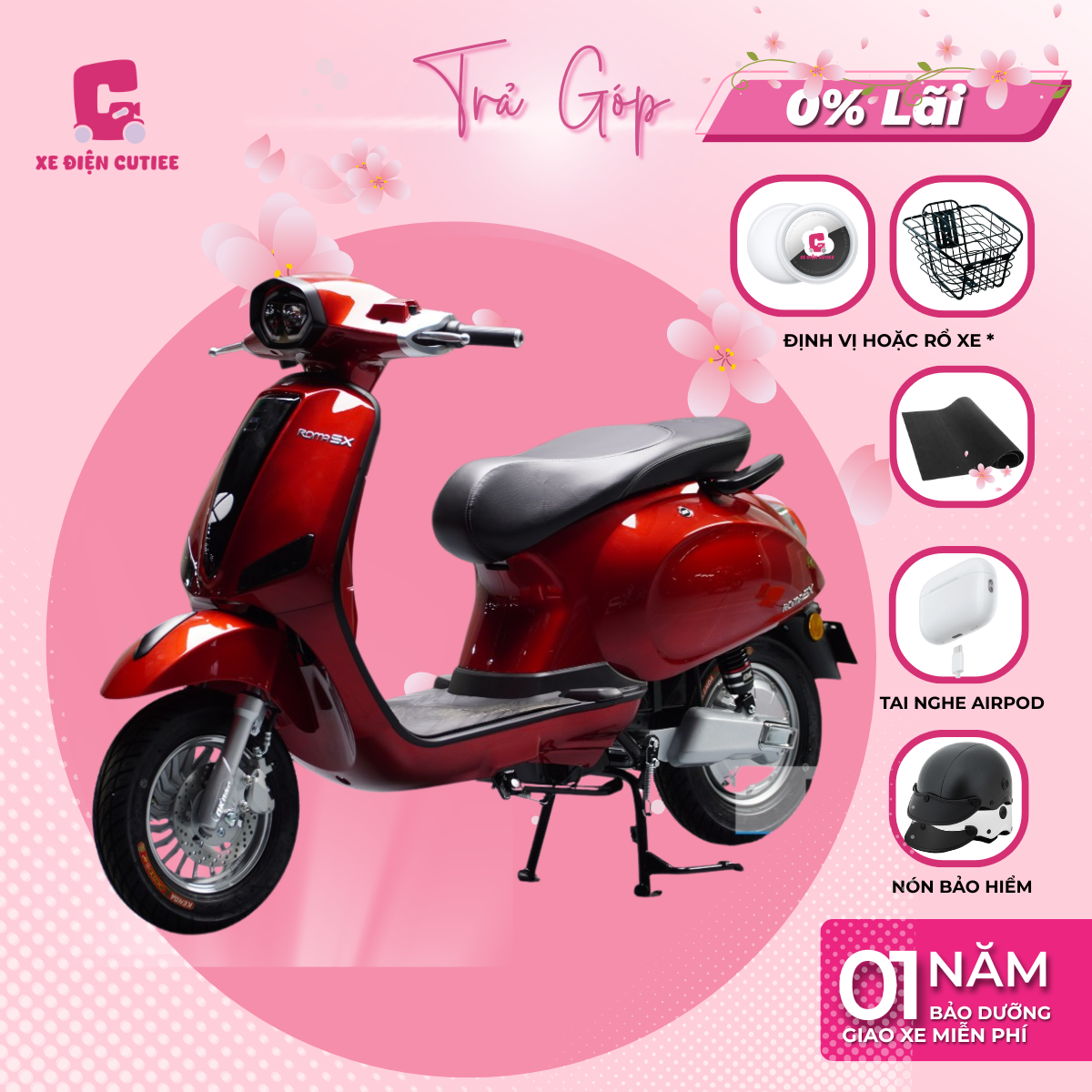Xe Điện DK ROMA GT - Chính Hãng DK BIKE - Xe Điện Cutiee