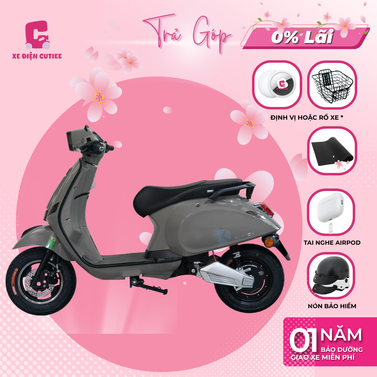 Xe Điện DK ROMA SX V2 - Có bàn đạp - Chính Hãng DK BIKE - Xe Điện Cutiee