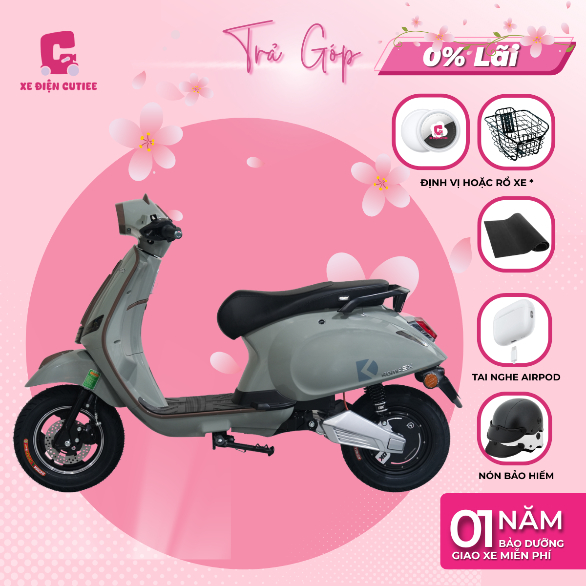 Xe Điện DK ROMA SX V2 - Có bàn đạp - Chính Hãng DK BIKE - Xe Điện Cutiee