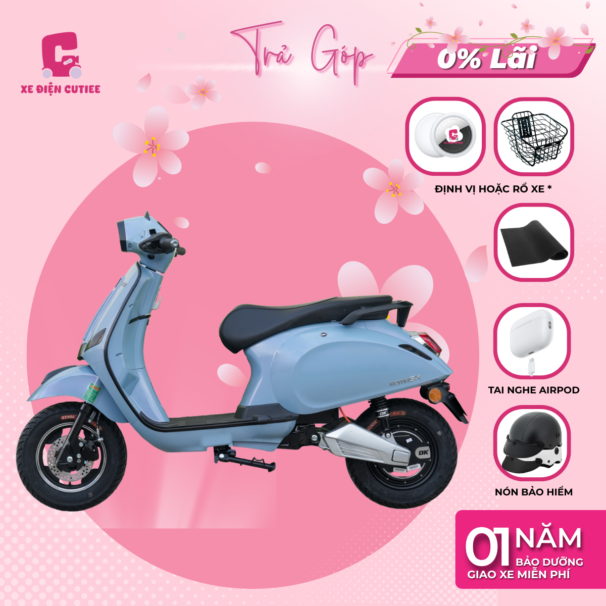 Xe Điện DK ROMA SX V2 - Có bàn đạp - Chính Hãng DK BIKE - Xe Điện Cutiee