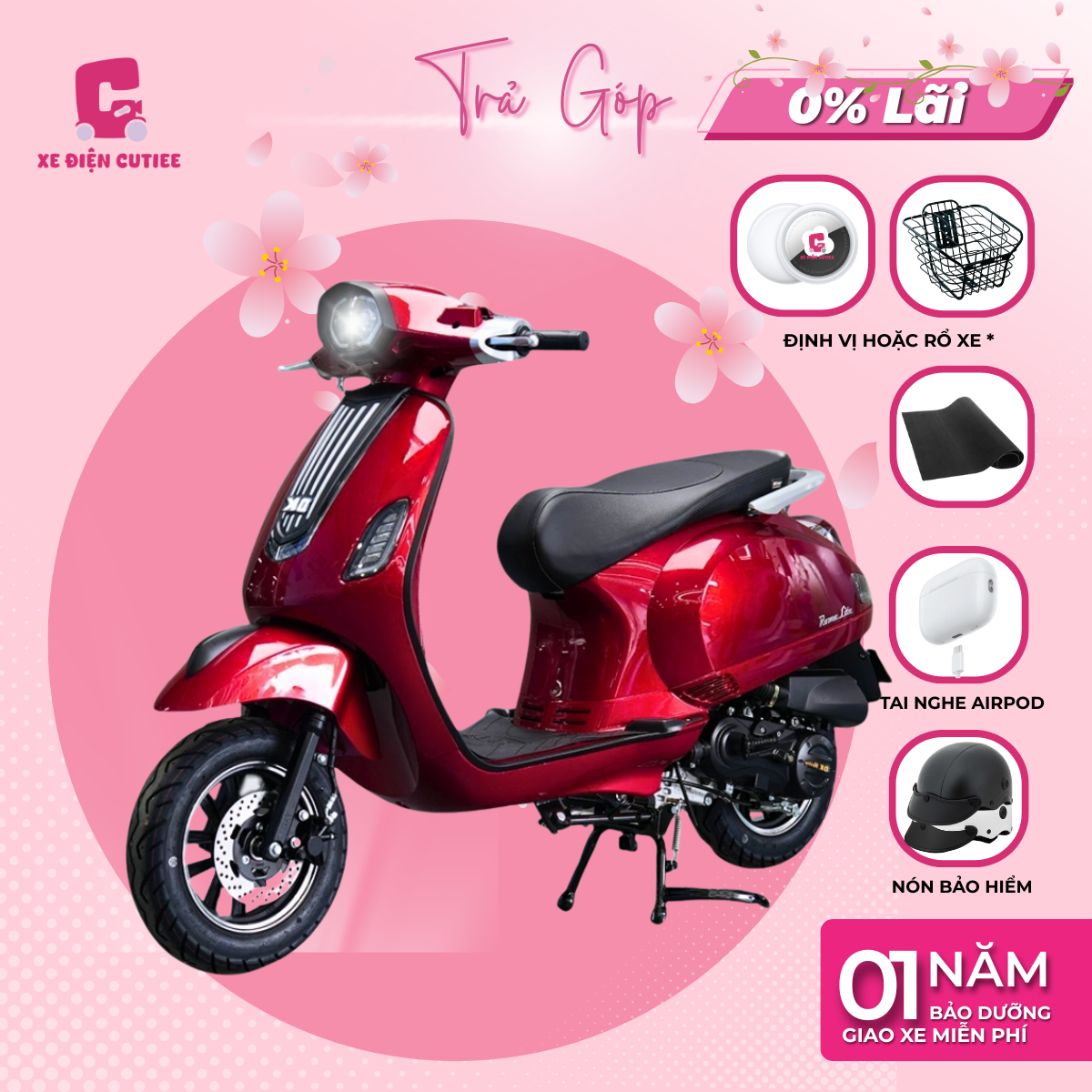 Xe Điện DK ROMA LITES 50CC - Chính Hãng DK BIKE - Xe Điện Cutiee