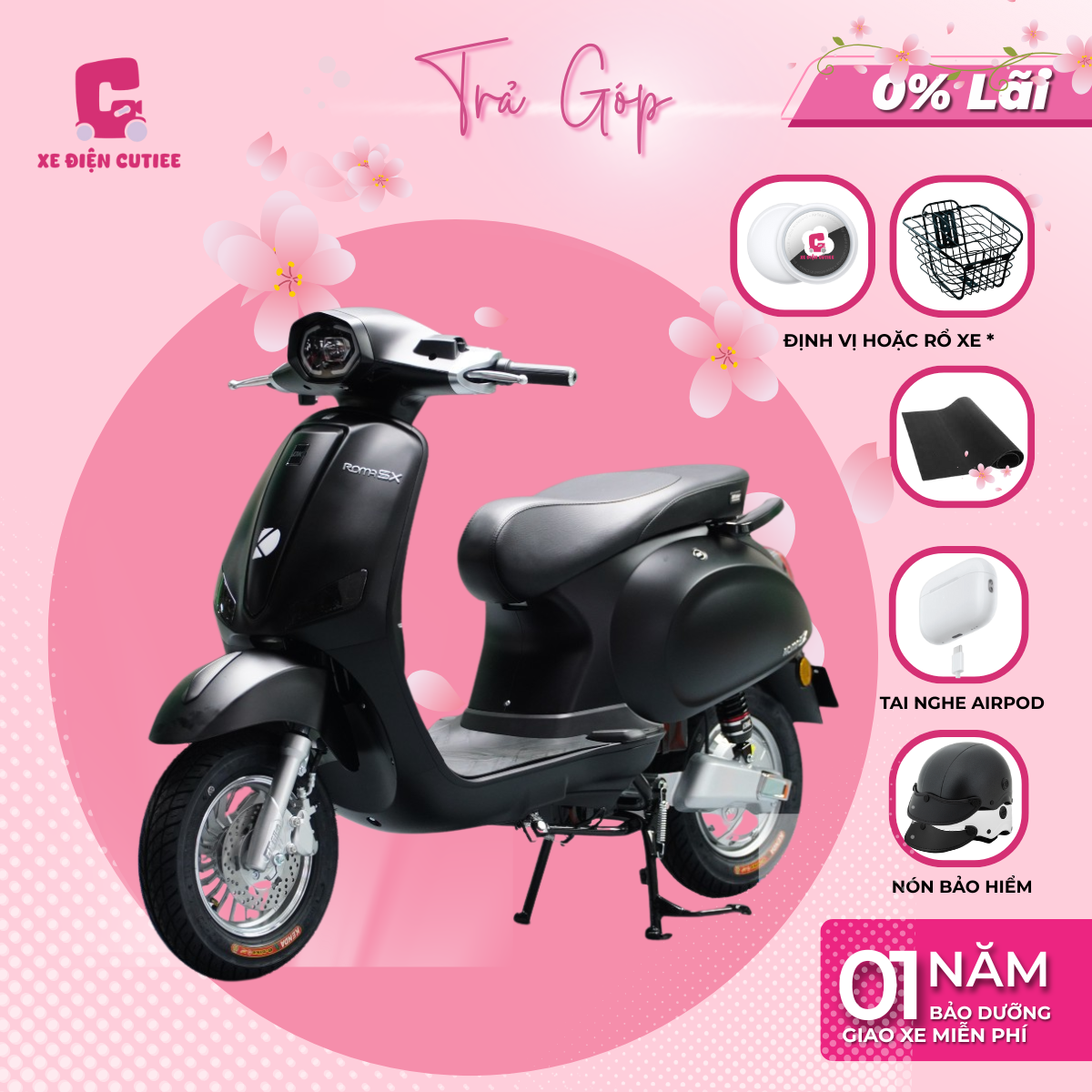 Xe Điện DK ROMA GT - Chính Hãng DK BIKE - Xe Điện Cutiee
