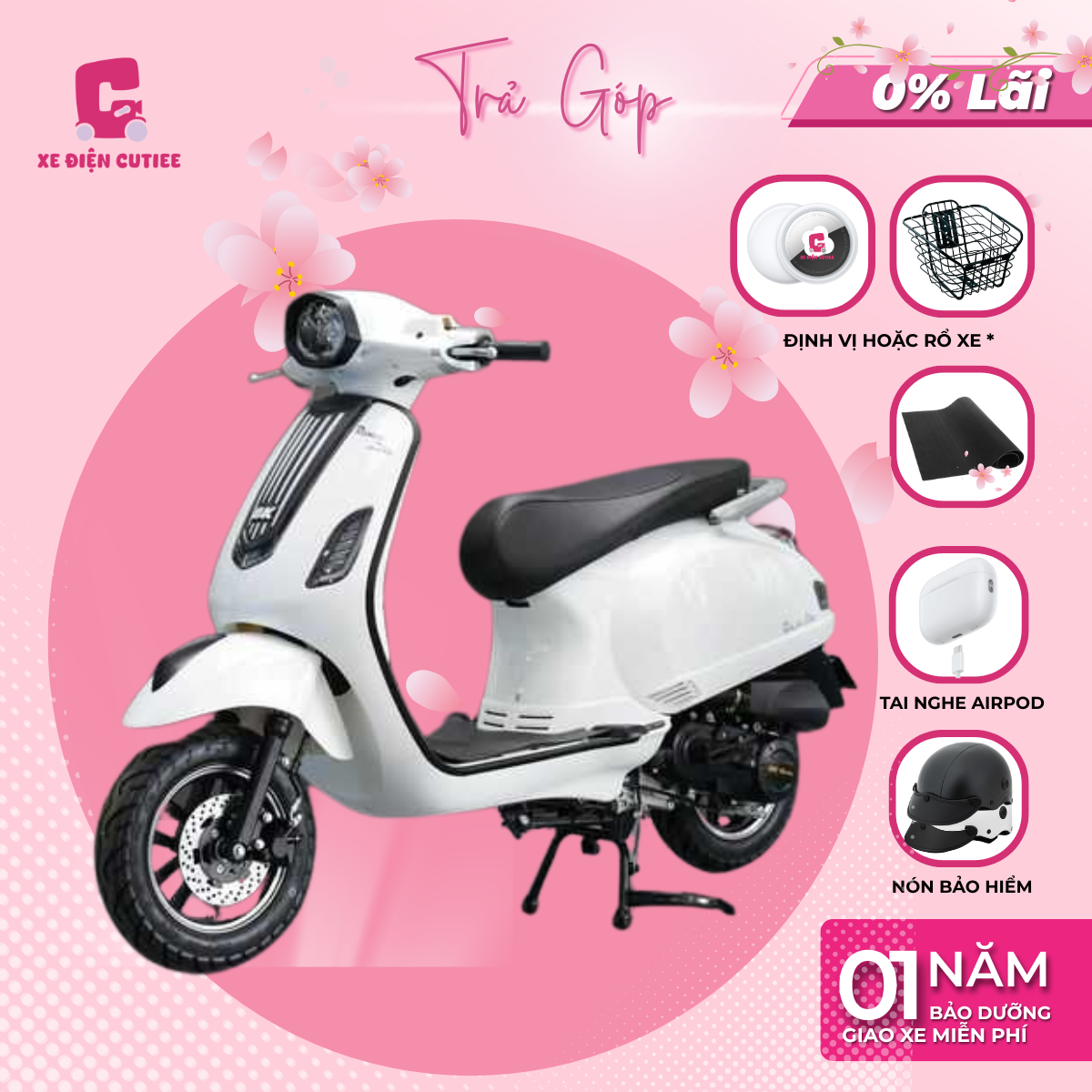 Xe Điện DK ROMA LITES 50CC - Chính Hãng DK BIKE - Xe Điện Cutiee