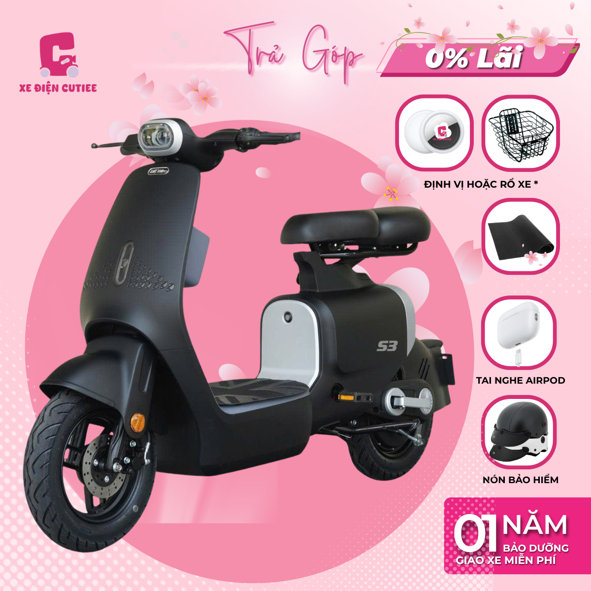 Xe Điện DK S2 - Có bàn đạp - Chính Hãng DK BIKE - Xe Điện Cutiee