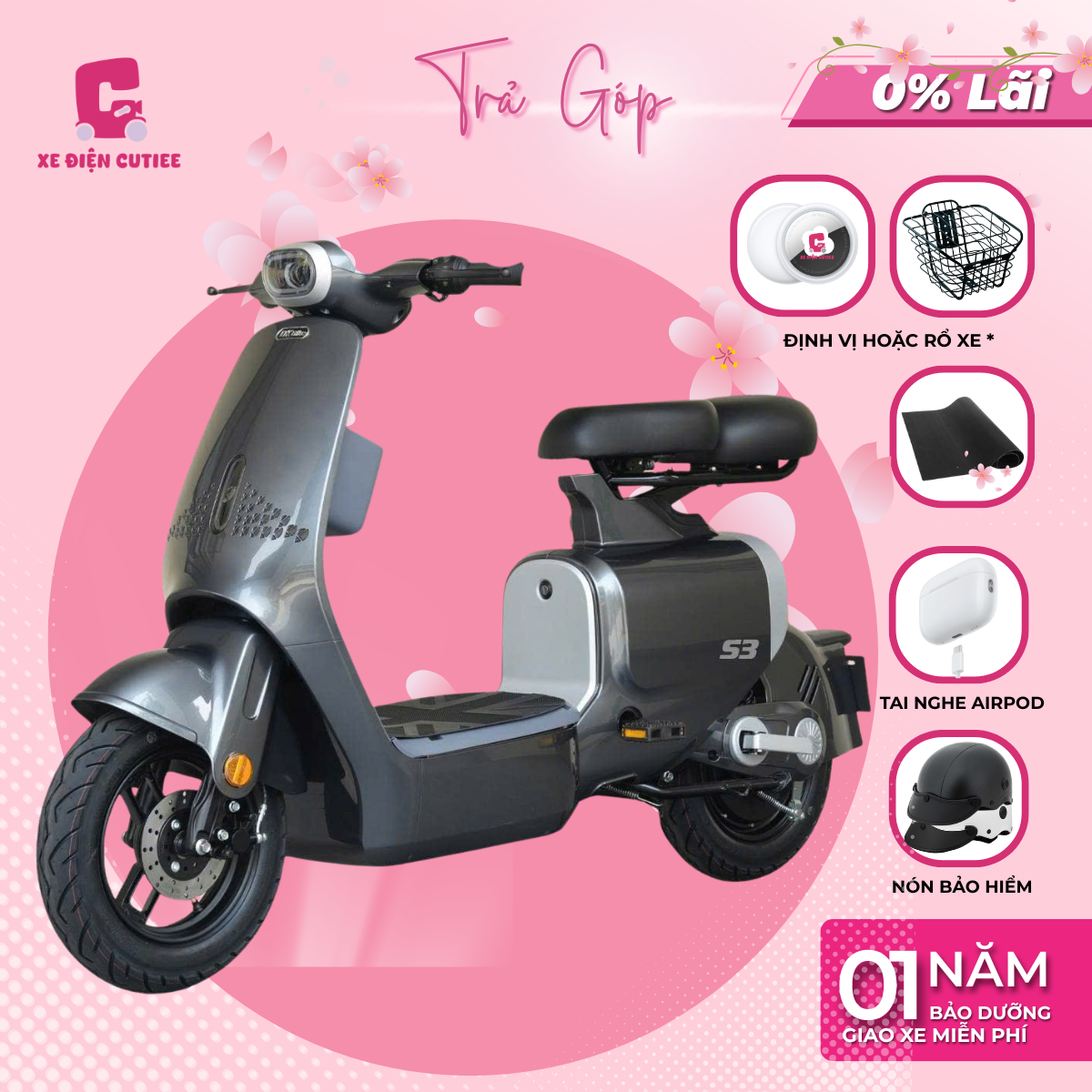 Xe Điện DK S2 - Có bàn đạp - Chính Hãng DK BIKE - Xe Điện Cutiee