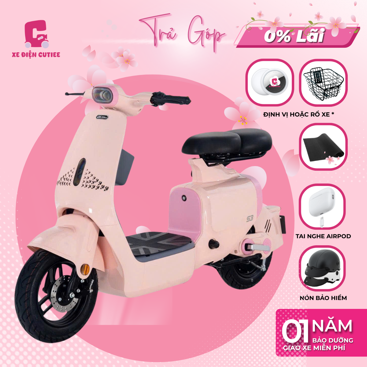 Xe Điện DK S2 - Có bàn đạp - Chính Hãng DK BIKE - Xe Điện Cutiee