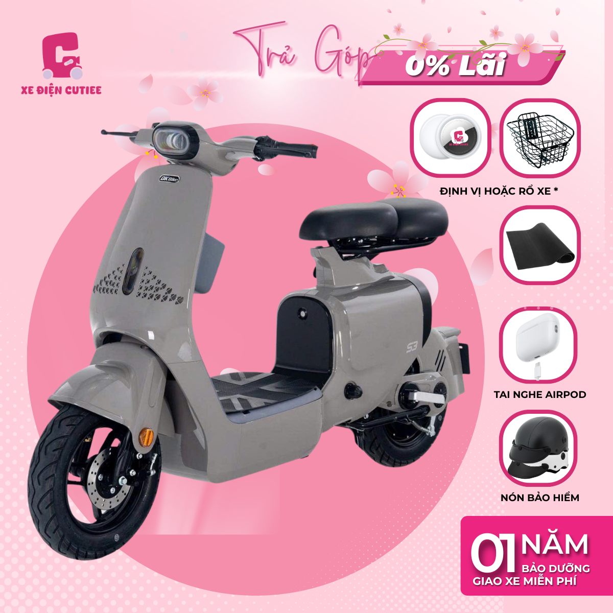 Xe Điện DK S2 - Có bàn đạp - Chính Hãng DK BIKE - Xe Điện Cutiee